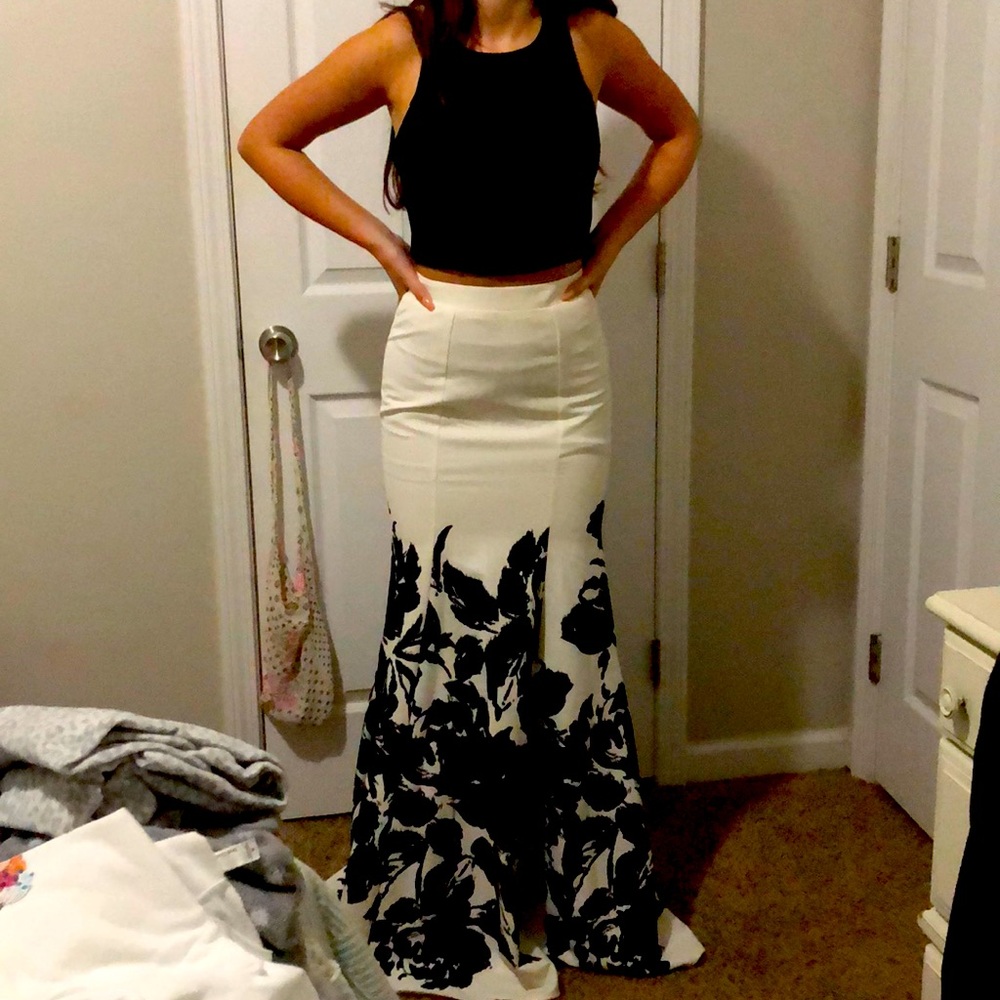 Black and white formal prom dress/ two piece